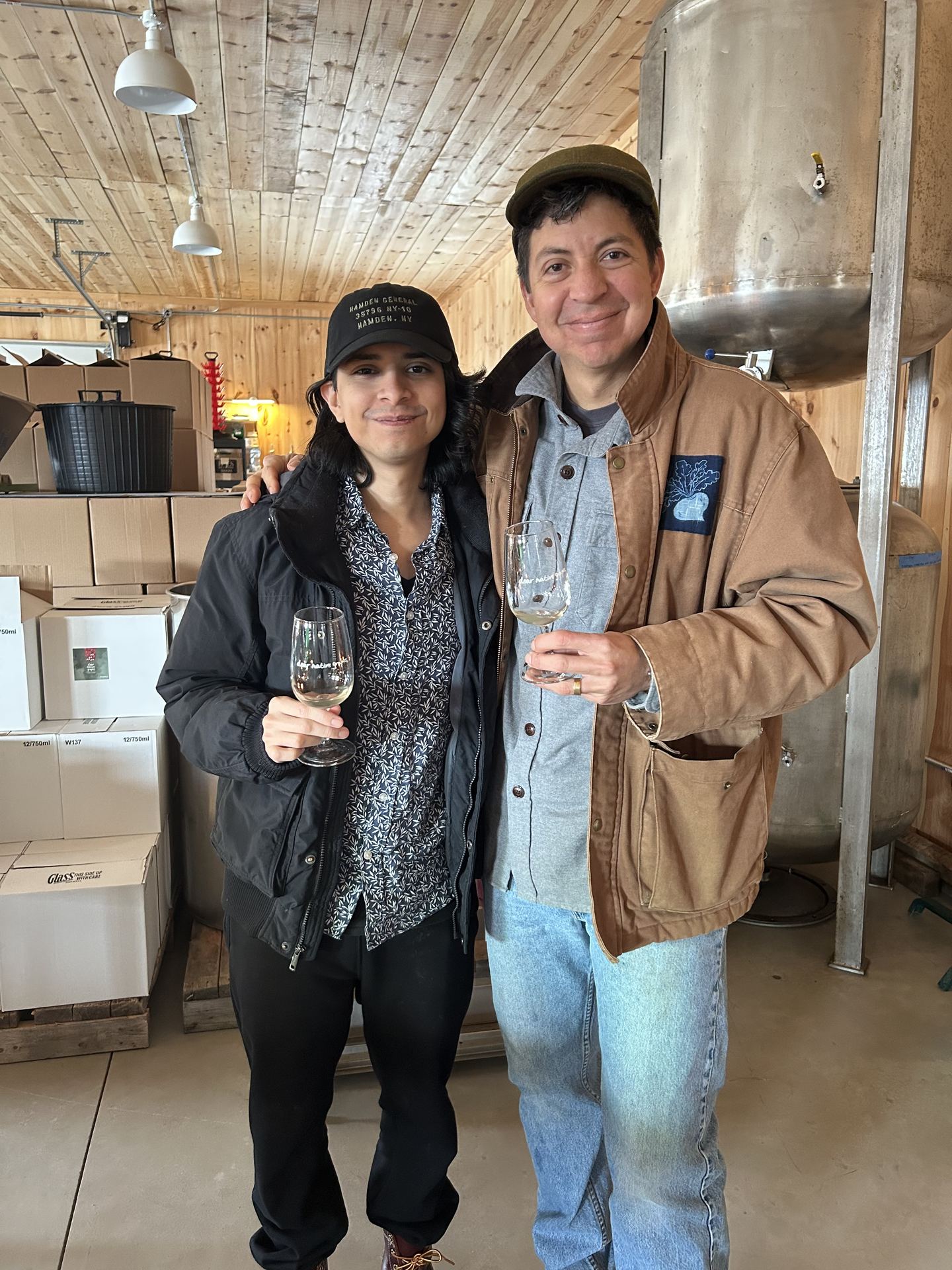 Dennis with Alfie at the winery